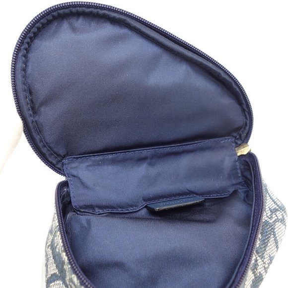 Christian Dior Trotter Saddle Pouch Gray Navy - Picture 6 of 7